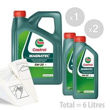 Car Engine Oil Service Kit / Pack 6 LITRES Castrol Magnatec 5W-20 E 6L 11.83 per litre