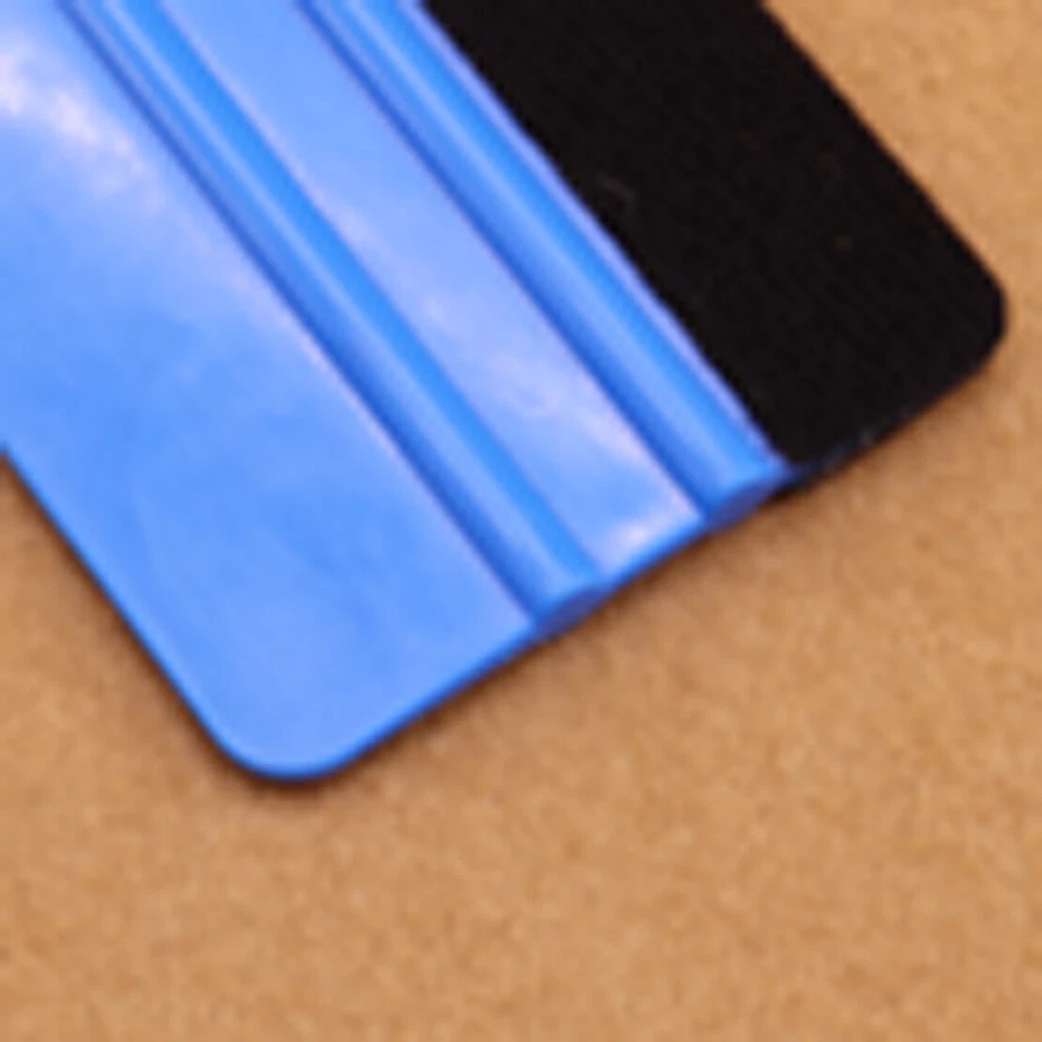 Blue Plastic Felt Edge Squeegee Car Vinyl Wrap Application Tool Scraper Decal - Image 2 of 4