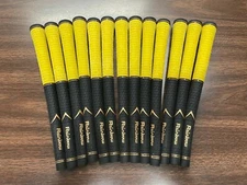 Dual compound golf grips 1/2 cord + 1/2 rubber Set of 13 black/yellow Sharpro 