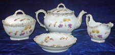 BEAUTIFUL ANTIQUE HAVILAND LIMOGES FOUR PIECE TEA SET