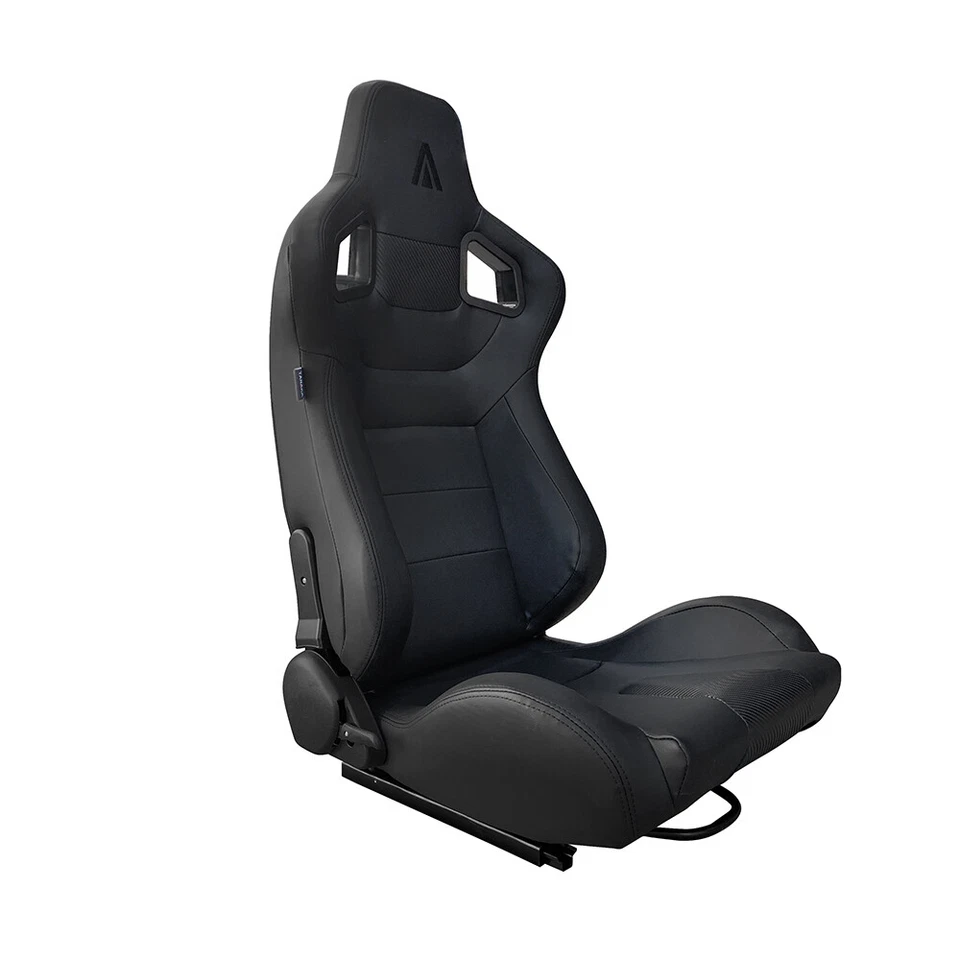 NUEVOS 2 ASIENTOS DE CARRERAS DE CUERO PVC NEGRO TANAKA + DESLIZADOR RECLINABLE PARA BUICK * Foto 3 de 4