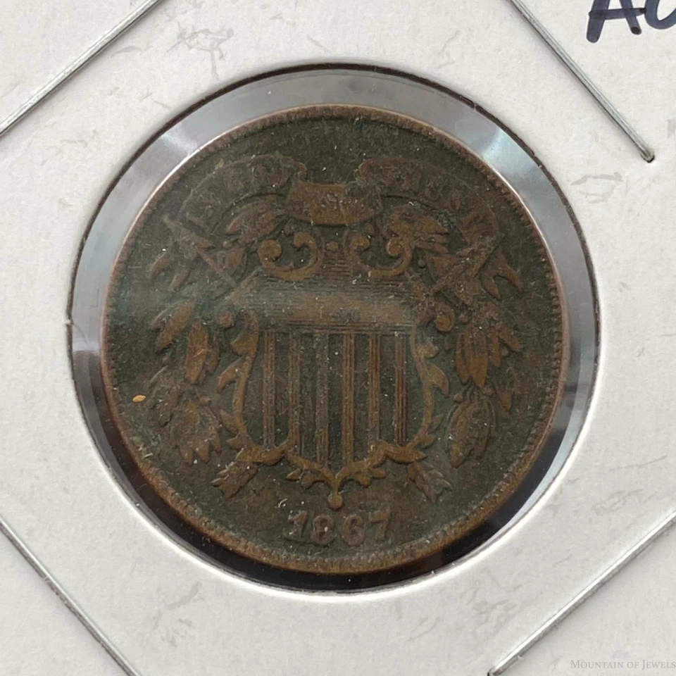 1867 US Two (2) Cent Piece Circulation Strike AG-G Collectible Coin #71720-1 - Image 2 of 4
