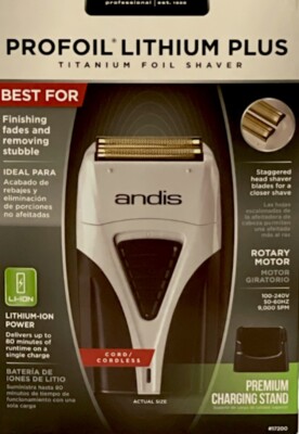 Andis ProFoil ® Lithium Plus Titanium Foil Shaver, TS2 Model 120V