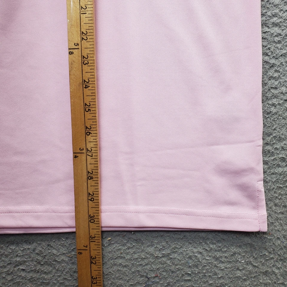 Camisa Polo Greg Norman Hombre Grande Rosa Golf Rendimiento Manga Corta Popover Logo Foto 4 de 4