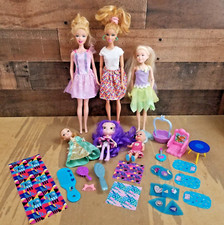  Lot Of 6 Assorted Barbie And Other Dolls  And Play Accessories 26 Items Total