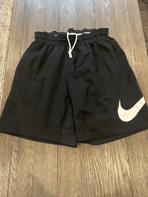Nike Sportswear HBR Basketball Shorts Mens Large Black White Swoosh Pockets 