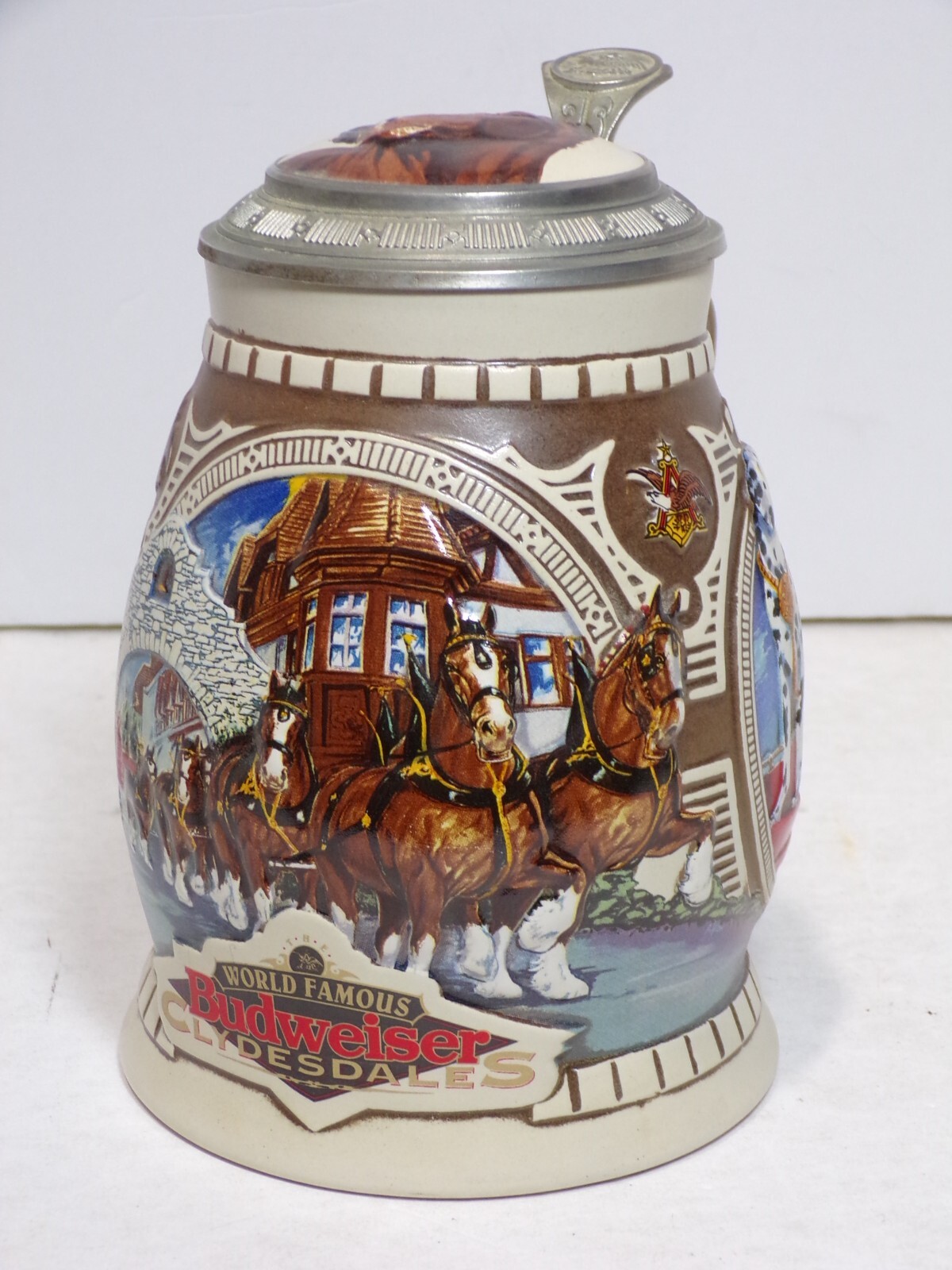 Budweiser Clydesdales Bauernhof  6.5" Anheuser-Busch 1995 Member Stein 051925WT