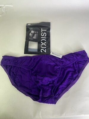 2xist Modal Luxe Hip Brief Bikini Underwear Acai Purple Mens Size XL