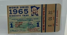 1965 WORLD SERIES GAME 1 TICKET STUB KOUFAX OPTS OUT YOM KIPPUR TWINS DODGERS