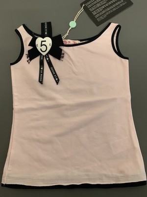 NEU Paesaggino by MONNALISA edles Shirt rosa Gr. 5 104 110 Herz Schleife schwarz