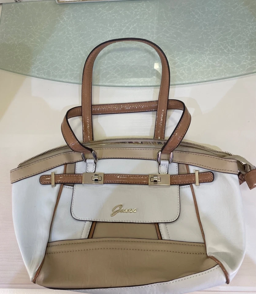 GUESS HANDBAG - white & brown bag - Image 3 of 4