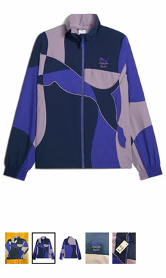 PUMA KidSuper Studios Track Jacket L Full-Zip Colorblock Blue Purple Gray