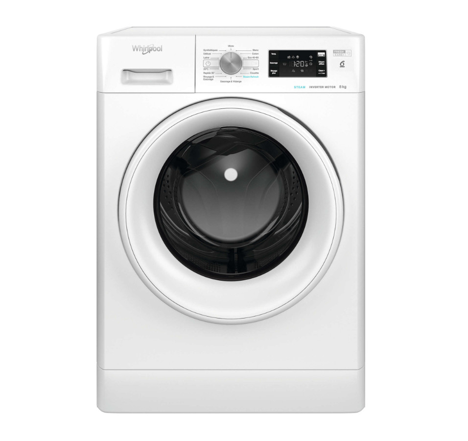 Lave-linge hublot Whirlpool 8kg pour simplifier le linge de la famille