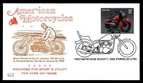 Mayfairstamps US FDC 2006 South Dakota American motorcycles Indian 1940 First Da