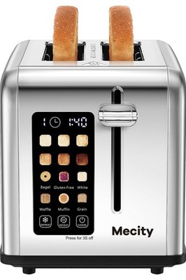 Mecity Stainless Steel Toaster 2-Slice with Touch Screen