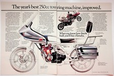 Yamaha XS750 Touring Motorcycle Vintage Print Ad 1976 DOHC 750