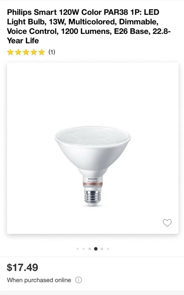 Philips Smart LED 120-Watt PAR38 Floodlight Light Bulb E26 Medium Base 2 Pack - Image 2 of 4