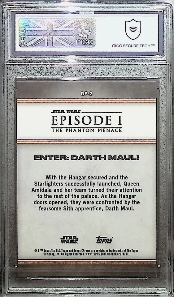 Topps Star Wars Chrome 24 Enter Darth Maul Duel of Fates Gold Sapphire /50 MGC 9 - Image 2 of 3