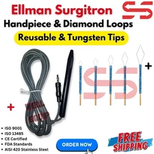 Ellman Surgitron FFPF Handpiece & Diamond Loop Electrodes Reusable Tungsten Tips