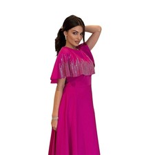 Muslim Women Long Dress Abaya Rhinestone Fashion Dubai Turkey Robe Wedding Gown