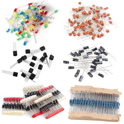 1500Pcs Electronics Component Assortment Kit,DIP Metal Film Resistors LED Diodes