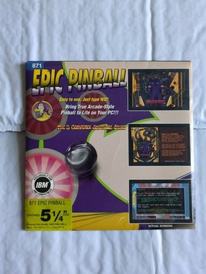 Vtg. Epic Pinball Arcade Shareware PC Computer Game 5-1/4'' Disk Wiz Technology 