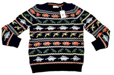 Mini Boden Fair Isle Sweater Dinosaur NWT New 11-12