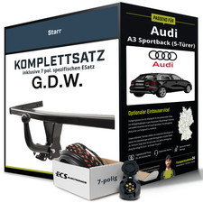 Für AUDI A3 Sportback Typ 8YA Anhängerkupplung starr +eSatz 7pol 19 - jetzt NEU