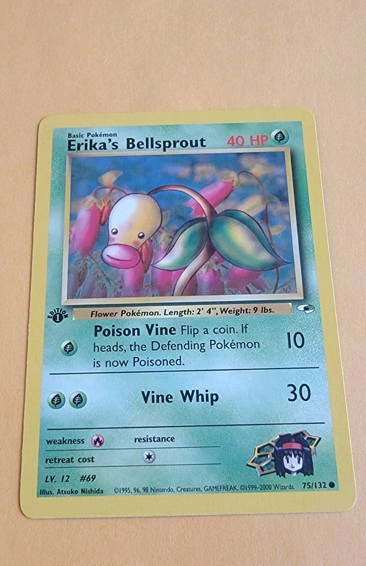 Pokemon - Gym Heroes 1st Edition - Erika's Bellsprout 75/132 Near Mint