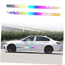 Universal Racing Car Body Side Skirt Stickers Vinyl Colorful YA19 2PCS 