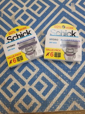 Schick Hydro Sensitive Value Pack 6 Cartridges 5 Blades Razor Refills 2 Boxes