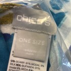 Chico’s Womens Scarf Tropical Teal Fringe Beachy Cool Toned Soft Floral 20"x72 — photo 3