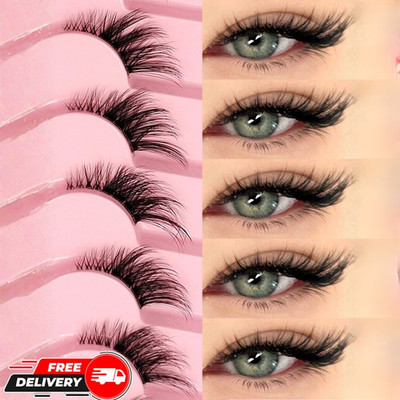 7 Pairs Eyelashes Half Eye Cat Eye Natural Fluffy Faux Reusable Lashes for Women