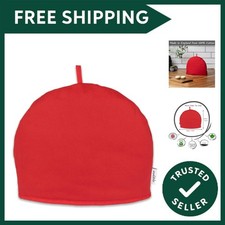 Red Tea Cosy for Teapot Large - Insulated 100% Cotton Extra Thick Wadding - D...
