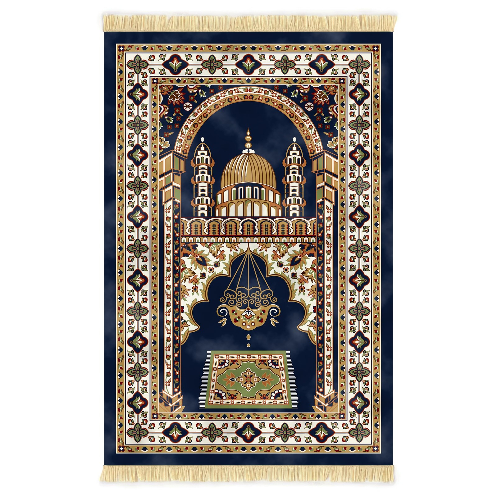 Nicoman Muslim Prayer Rug with Elegant Design 70 x 120 cm (Rectangular), Blue