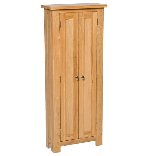 DVD Cabinet, Solid Oak Cupboard, CD Storage Cabinet Organiser with 5 Shelves - Picture 8 of 8