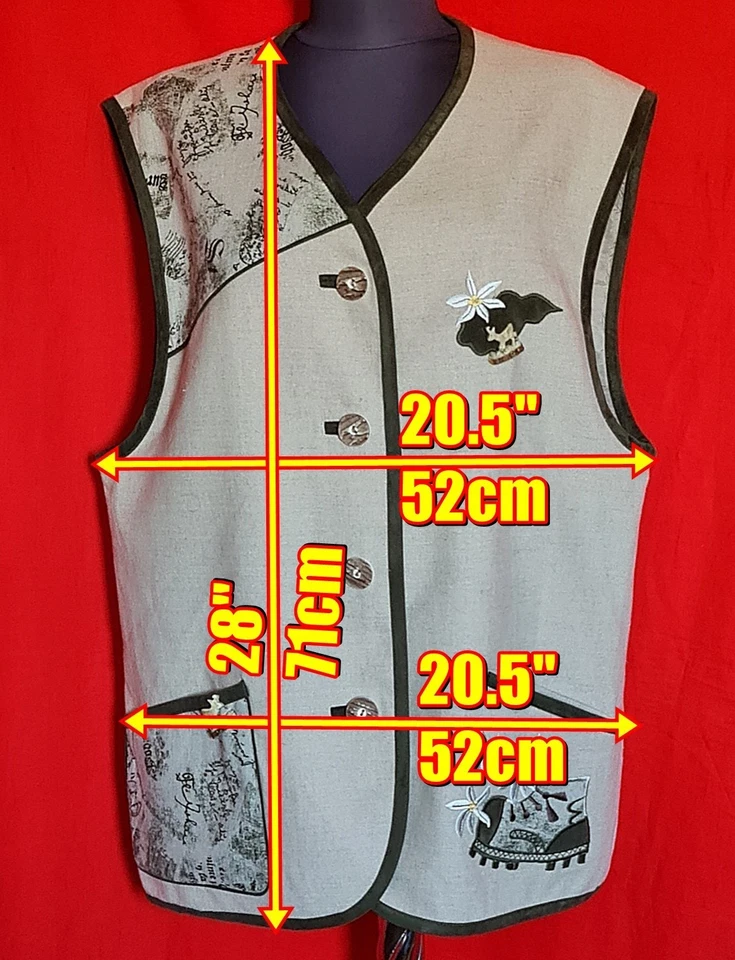 CHALECO VINTAGE DISTLER TRACHTEN OKTOBERFEST DIRNDL TIROL MARFIL MUJER: EE. UU. 12/UE 40 Foto 2 de 4