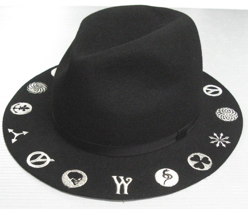 Used 2015 AW Yohji Yamamoto Pour Homme Silver Thread Embroidery Wool Hat