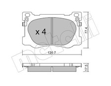 METELLI Bremsbelagsatz, Scheibenbremse 22-1082-0 für INFINITI NISSAN