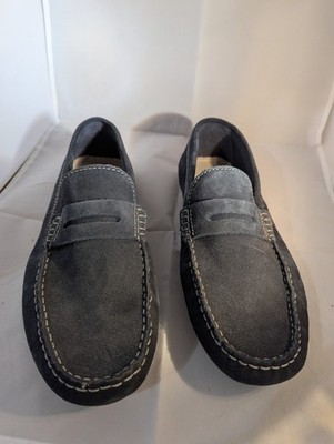 Bata Men's Blue Suede Slip-On Loafers Round Toe Rubber Sole US 12 EU 42