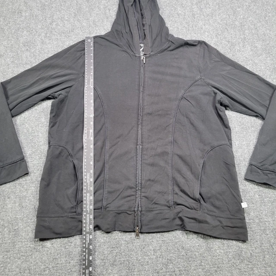 Sudadera con Capucha Zenergy by Chicos para Mujer 3 XL Negra Mezcla de Algodón Pima Cremallera Manga Larga Foto 4 de 4