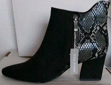 MARCO TOZZI BRAND NEW BOXED SOFT FEEL AND SNAKE SKIN ANKLE BOOT BLOCK HEEL 41/8