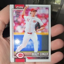 Topps 2026 Series 1 Brady Singer Cincinnati Reds #282 75th Anniversary Card