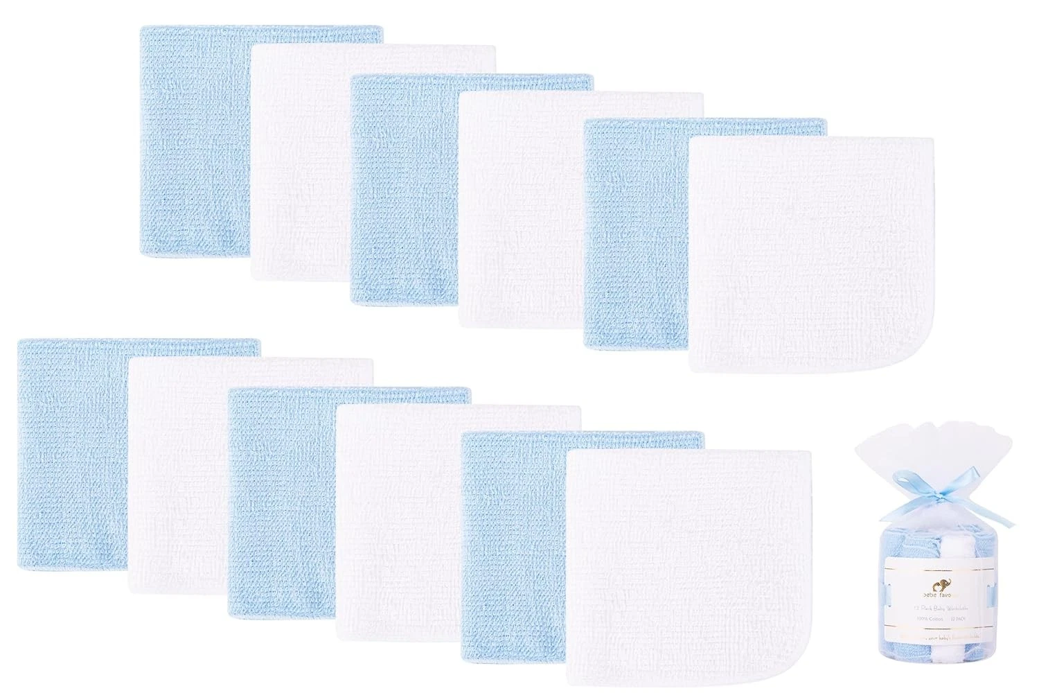 Small Baby Washcloths 100% Cotton Thin Soft " Terry Cloth for
