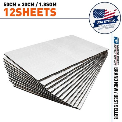 12PCS Insulation Sound Deadener Foam Car Roof Floor Door Firewall Noise Heat US
