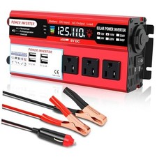 1000W Power Inverter 12V DC Volt to 110V AC Car Inverter with LCD Screen