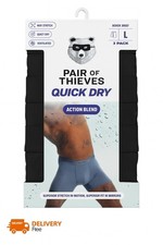 Pair of Thieves Men's Quick Dry Boxer Briefs 3pk - Black - Size L 36-36" 