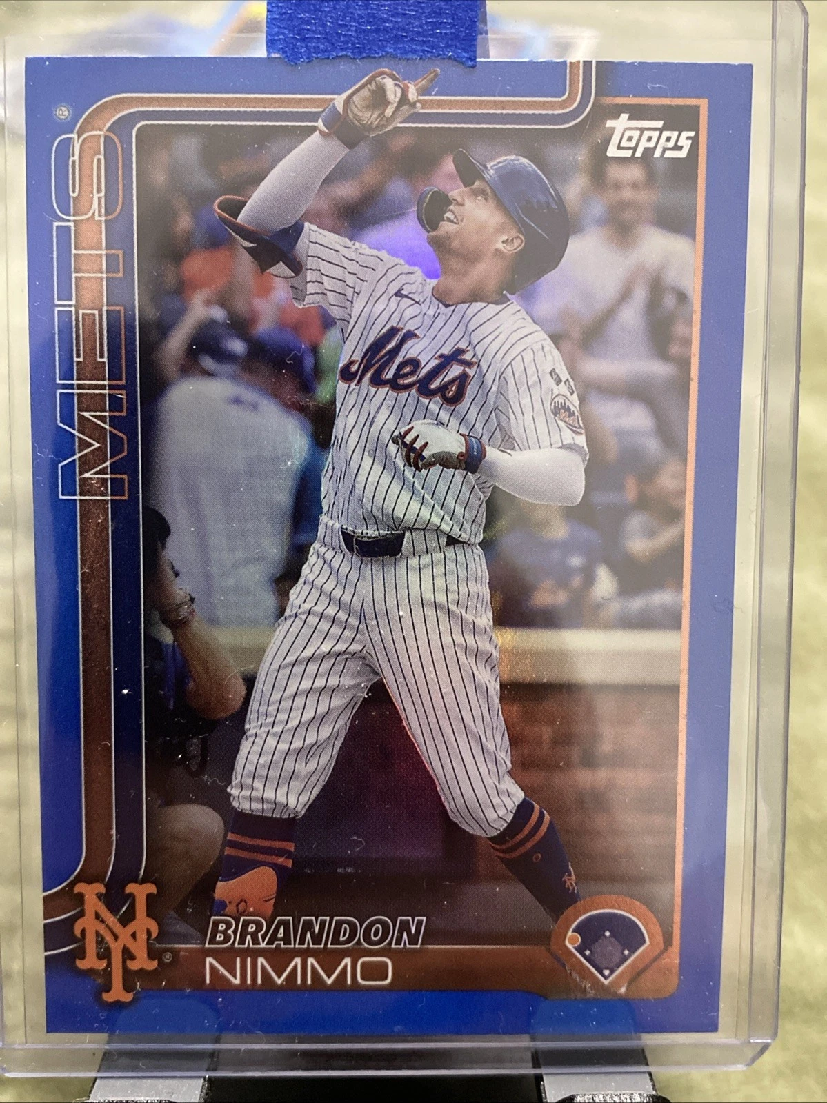 BRANDON NIMMO 2025 TOPPS SERIES 1 BLUE FOIL /150 #331 METS