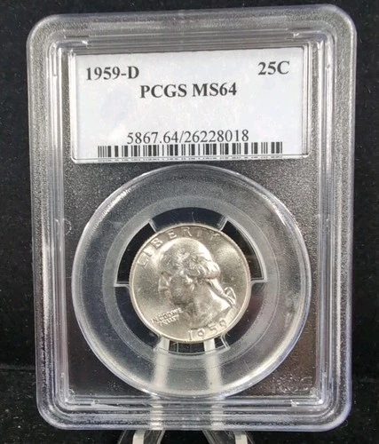 1959 D 25c Silver Washington Quarter PCGS MS 64 #6560