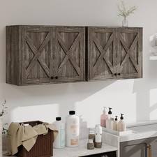 Wall Mounted Cabinet Set of 2 with Shelves |  Kitchen & Laundry Storage Solution